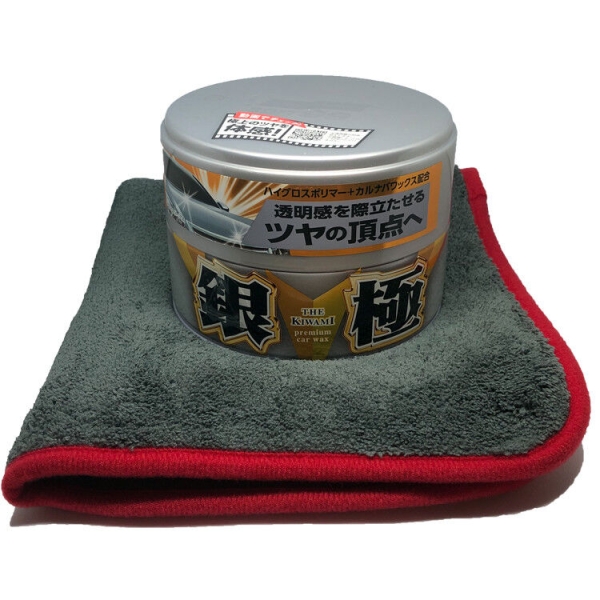 Soft99 Extreme Gloss Kiwami Wax Light 200g + Waxer Allround-Mikrofasertuch 40x40cm 600GSM